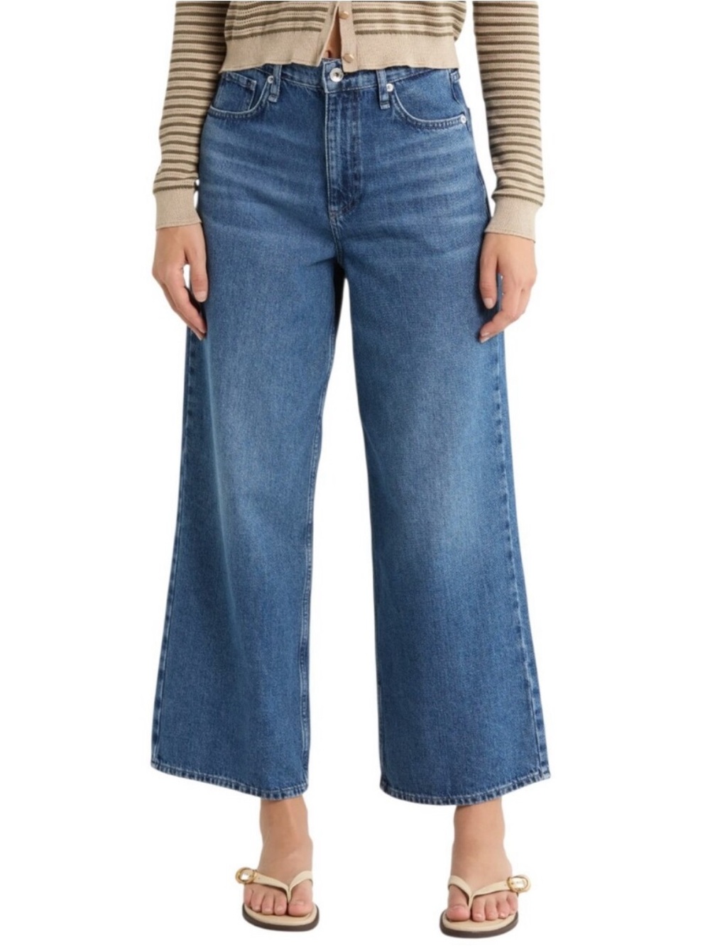 Rag & Bone Jeans Annie Wide Leg Ankle Length in Lowry Blue